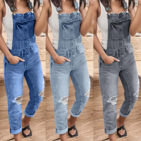 Women Trouser Jeans Casual Women'S Denim Rompers Denim Overalls Ripped Washed Bib Jumpsuits Jeans Women'S джинсы женские 2025