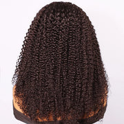 Wigs For Women Kinky Curly Lace Wig Human Hair Brazilian Hair Curly Bob Wig 200D 4X4 Lace Closure Wigs With Pre-Plucked Natural