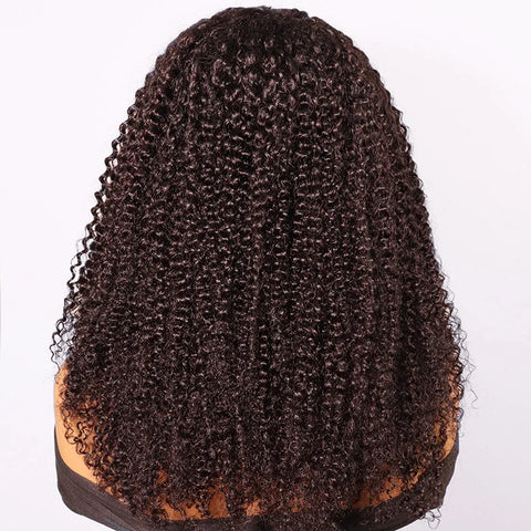 Wigs For Women Kinky Curly Lace Wig Human Hair Brazilian Hair Curly Bob Wig 200D 4X4 Lace Closure Wigs With Pre-Plucked Natural