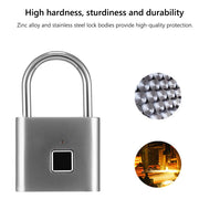 Smart Fingerprint Lock Biometric Fingerprint Door Lock Keyless Security Protection Padlock for Baggage Case