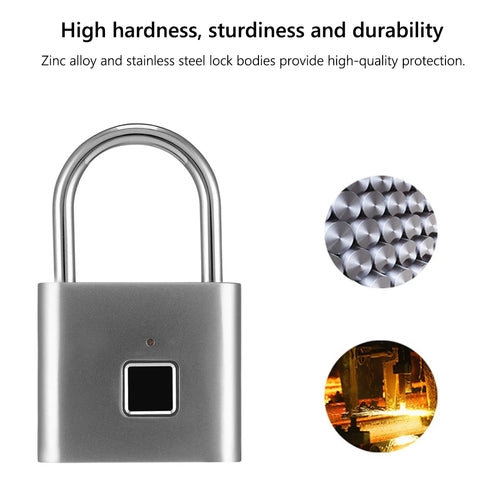Smart Fingerprint Lock Biometric Fingerprint Door Lock Keyless Security Protection Padlock for Baggage Case
