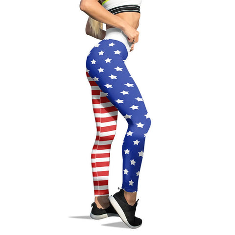 American Flag Printed Leggings For Women Tummy Control Skinny Pants For Yoga Running Pilates Women'S Trousers