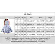 Retro Floral Print Summer Dress For Women Elegant Swing Rockabilly Party Dresses Sleeveless Casual Swing Evening Midi Dress