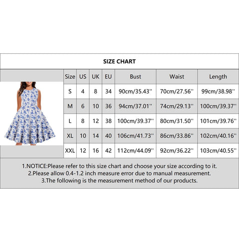 Retro Floral Print Summer Dress For Women Elegant Swing Rockabilly Party Dresses Sleeveless Casual Swing Evening Midi Dress