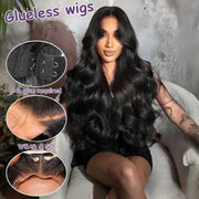 30 inch 100% glueless wigs Body Wave human hair Brazilian 13x6 hd transparent lace front wig human hair closure  7x6 250Density