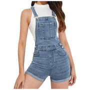 Turtle Neck Long Sleeve Women's Overalls With Pockets Slim Fit Overalls Denim Shorts Denim Overalls Lady Jumpsuits