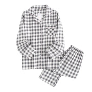 2025 New Children's Pajamas Loose Cotton Nightclothes Two-Piece Set Kids Casual Homewear Plaid Long Sleeve Sleepwear Pajamas Set