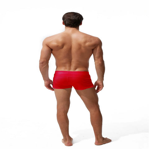 Swimming Trunks Mens Swim Boxer Briefs Swimwear Young Man Swimsuit Beach Wear Surfing Bathing Suit Zipper Pocket Shorts