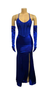 Women Diamonds Sequined Long Sleeve Gloves Bodycon Long Mermaid Maxi Dress Birthday Evening Sexy Party Dresses Vestidos