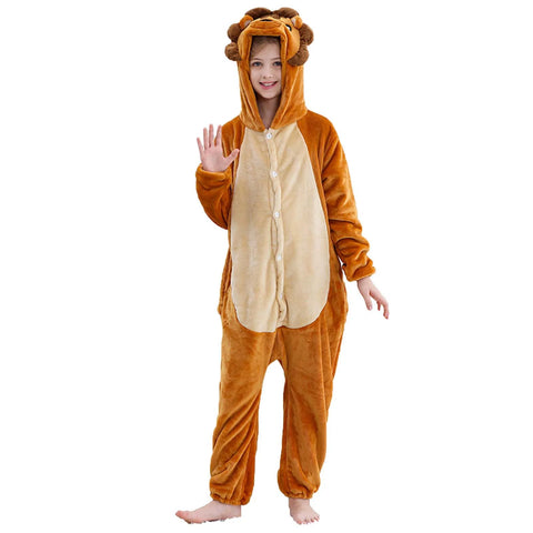 Dinosaur Flannel Pajamas Child Sleepwear Jumpsuit Onesies Animal Cartoon Clothes Winter Halloween Cosplay Costume For Boys Girls