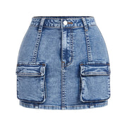 Kids Girls Vintage Denim Skirts Teenage Girls Flip Front Pocket Trendy Denim Skirt Children's Summer Fashion Clothes Mini Skirts