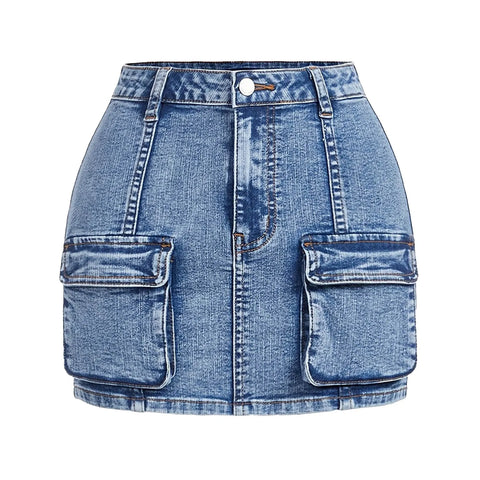 Kids Girls Vintage Denim Skirts Teenage Girls Flip Front Pocket Trendy Denim Skirt Children's Summer Fashion Clothes Mini Skirts