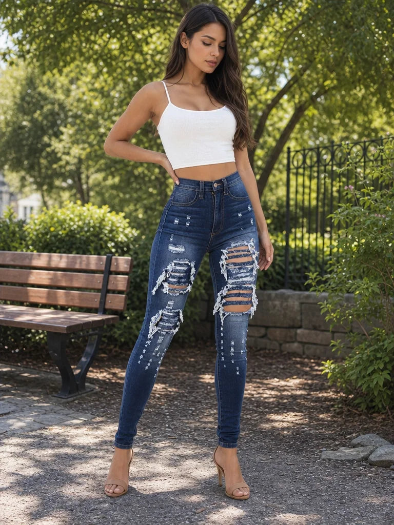 Heavy Ripped Y2K Skinny Jeans – view 7 of 9