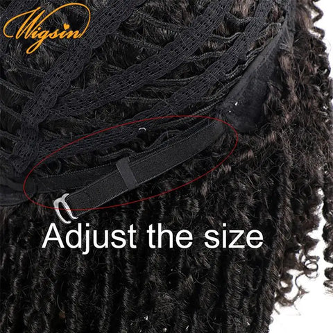 WIGSIN Synthetic 6Inch Dreadlocks Hair Wig Short Curled Twisted Braid Black Brown Heat Resistant Breathable Wig for Black Women