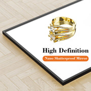 JHK 64"x21" Full Body Wall Mirror Standing Hanging or Leaning Wall-Mounted Mirrors with Stand Aluminum Alloy Frame Living Room