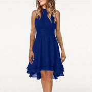 Vestidos Women'S Dress Solid Color Sexy Off-Shoulder Sleeveless Dress 2024 Pleated Summer Round Neck Hanging Neck A-Line Dress