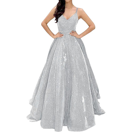 Summer Party Evening Dress Women Sleeveless High Waist Sequins Long Maxi Dress Floor Length Ball Gowns Sexy Backless Vestidos