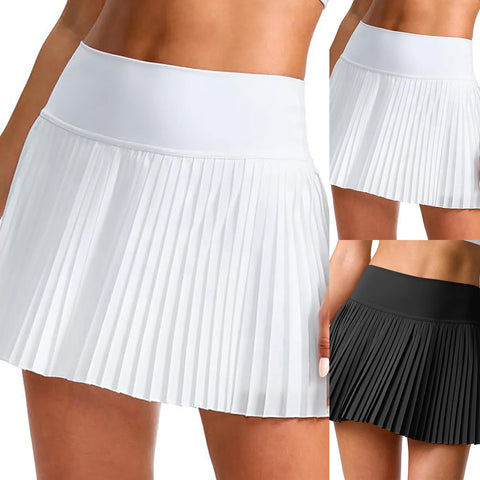 Dance Fitness Short Skirts Women'S Double Layered Pleats Tennis Skirts For Women High Waisted Skirt With Women Clothing 스커트