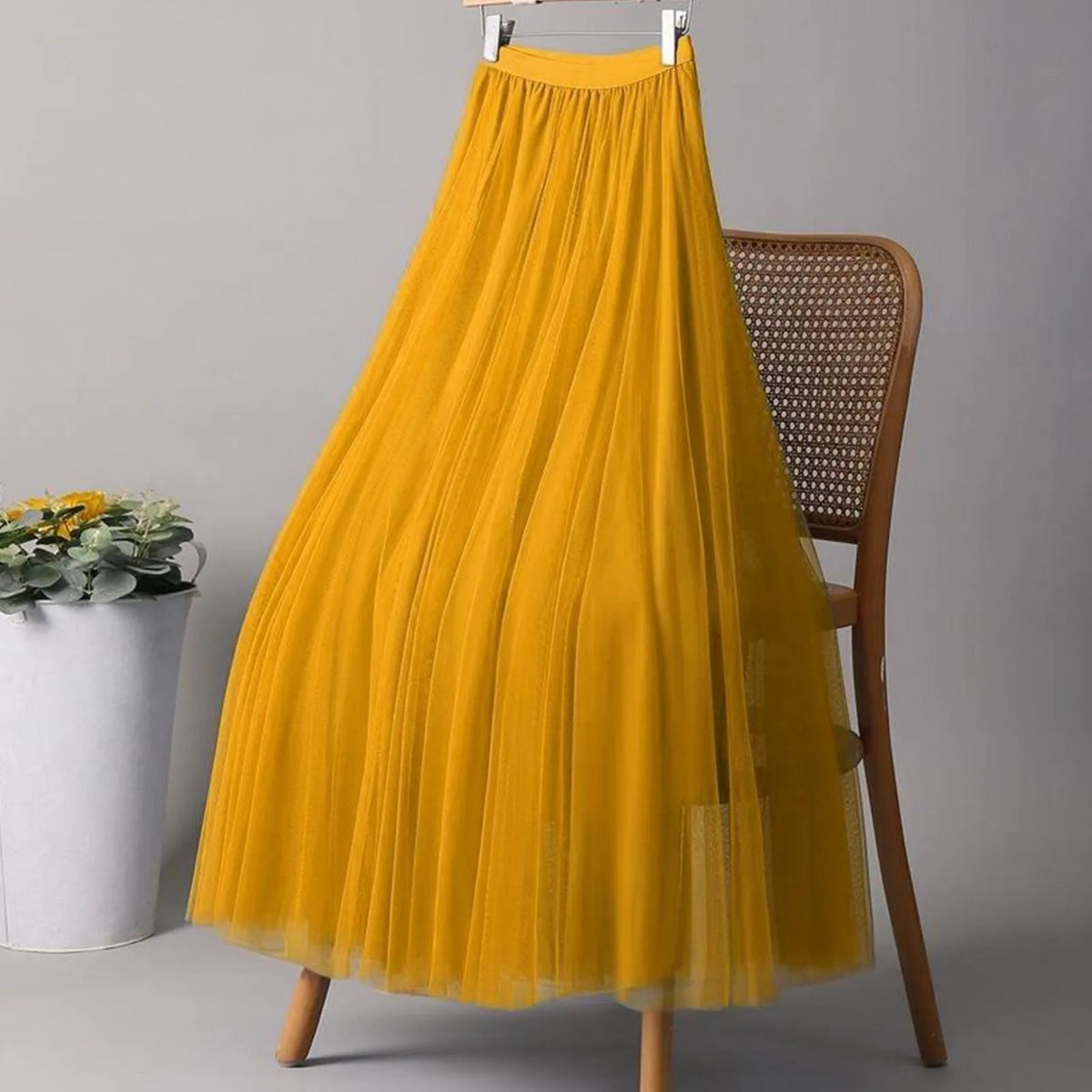 Pleated Tulle A-Line Skirt – view 3 of 11