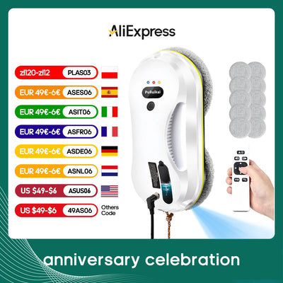 Household window automatic water spray cleaning robot vacuum cleaner remote control electric window wiper household glass wiper