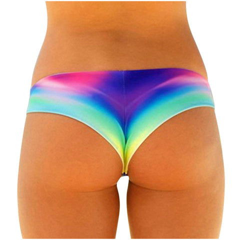 Separates For Woman Girl Sexy Brazilian Swimwear Womens Micro Bikini Panties Hot Print Briefs Rainbow Swimsuit Underwear