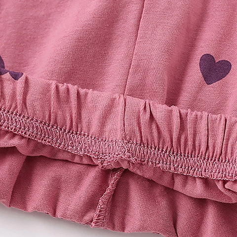 Kids Girls Autumn Winter Homewear Animal Cartoon Printed Long Sleeve Crew Neck Loose Tops And Trousers 2PC Pajamas Gift Set