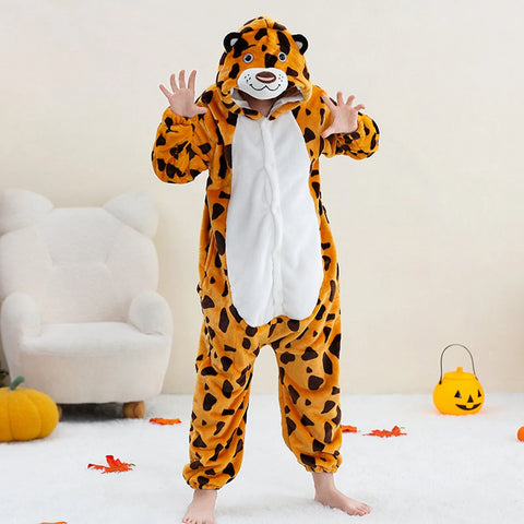Dinosaur Flannel Pajamas Child Sleepwear Jumpsuit Onesies Animal Cartoon Clothes Winter Halloween Cosplay Costume For Boys Girls