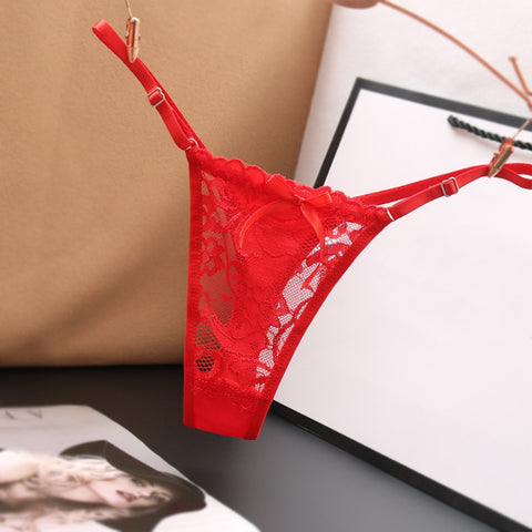 2025 New 7Pcs Sexy Women G-String Lace T-Back Thong Lingerie Solid Color Underwear T Pants Low Waist Panties Tanga Underpants