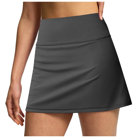 Side Slit Mini Gym Skirt Women'S Double Layered Pleats Tennis Skirts For Women High Waisted Skirt With Shorts Women Clothing 스커트