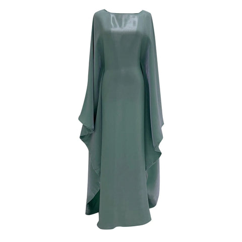 Ramadan Satin Abaya Islam Muslim Summer Batwing Sleeve Maxi Dress Kebaya Abayas For Women Kaftan Robe Musulmane Femme Vestidos