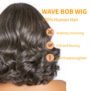 10 Inch Salt and Pepper Body Wave Short Bob Wig 5x5 Glueless Closure Wig Human Hair Wigs Lace Frontal Wig For Black Women