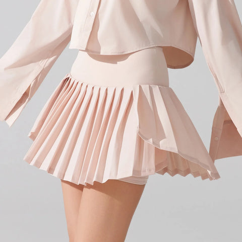 Office Skirts For Women Elegant Tennis Skirt Pleated Skirts For Women With Pockets High Waisted Athletic Jupe Longues Femme