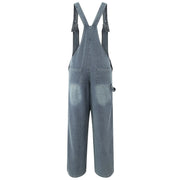 Women'S Workwear Denim Jumpsuit Adjustable Straps Loose Straight Wide Leg Jeans Work Clothes Ladies Fashion Versatile Overalls