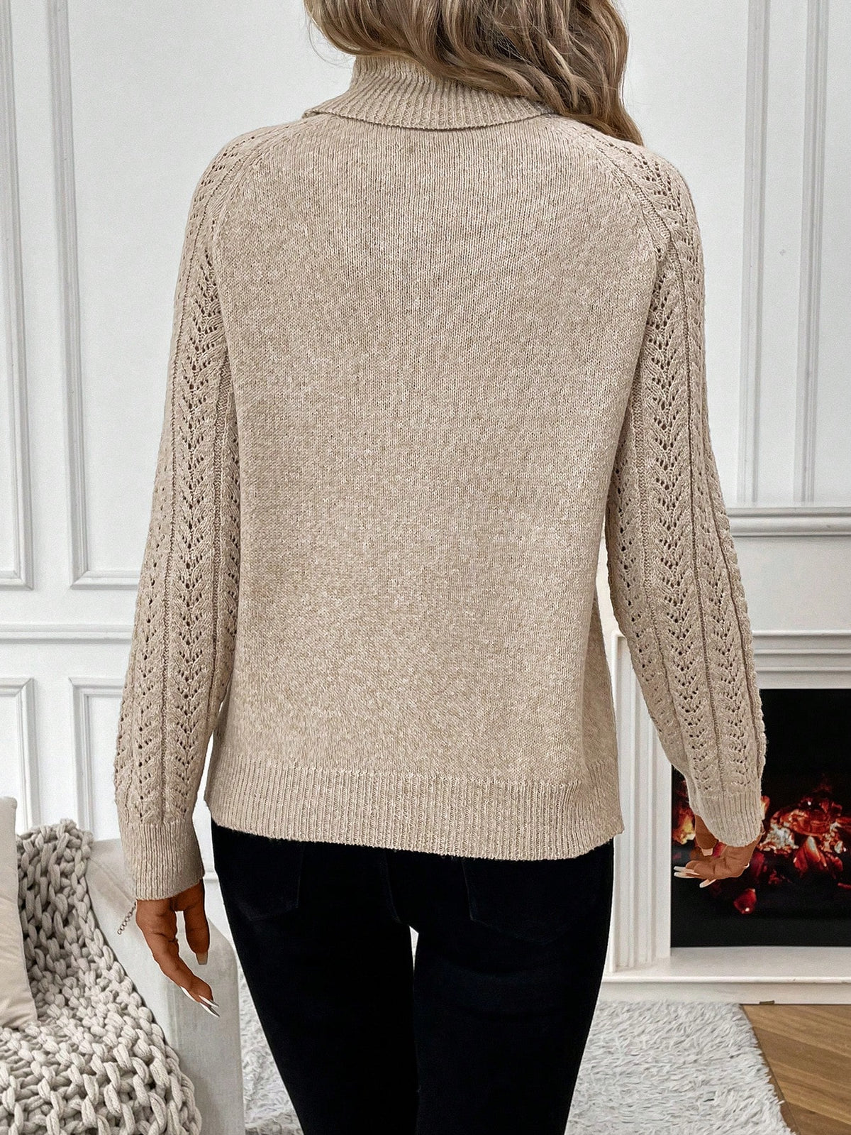 Solid Turtleneck Long-Sleeve Sweater - view 2