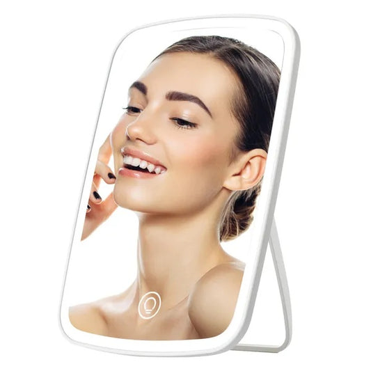 LED Lighted Vanity Makeup Mirror, white – main view | My Dressing Room