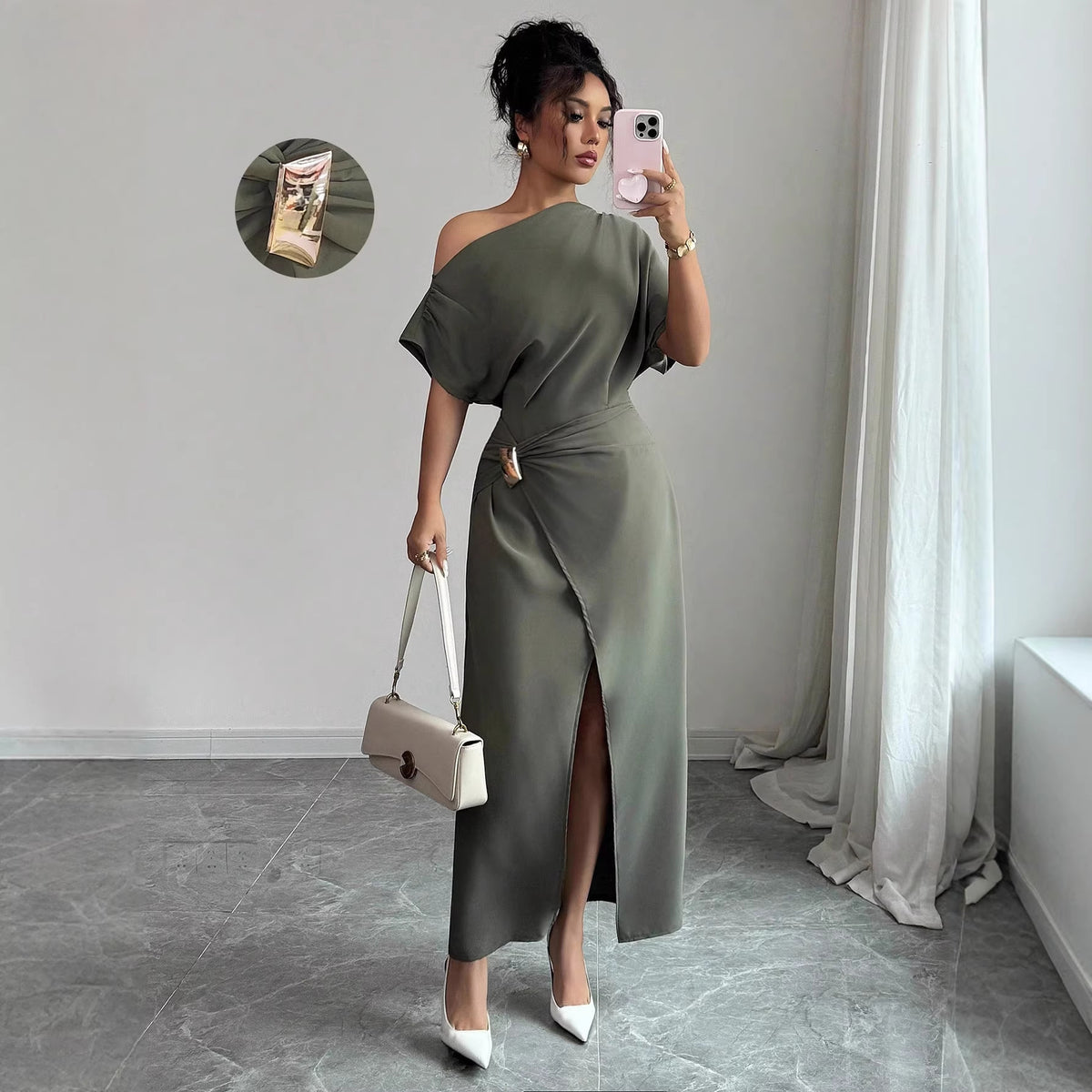 Off-Shoulder Bodycon Maxi Dress – view 7 of 10