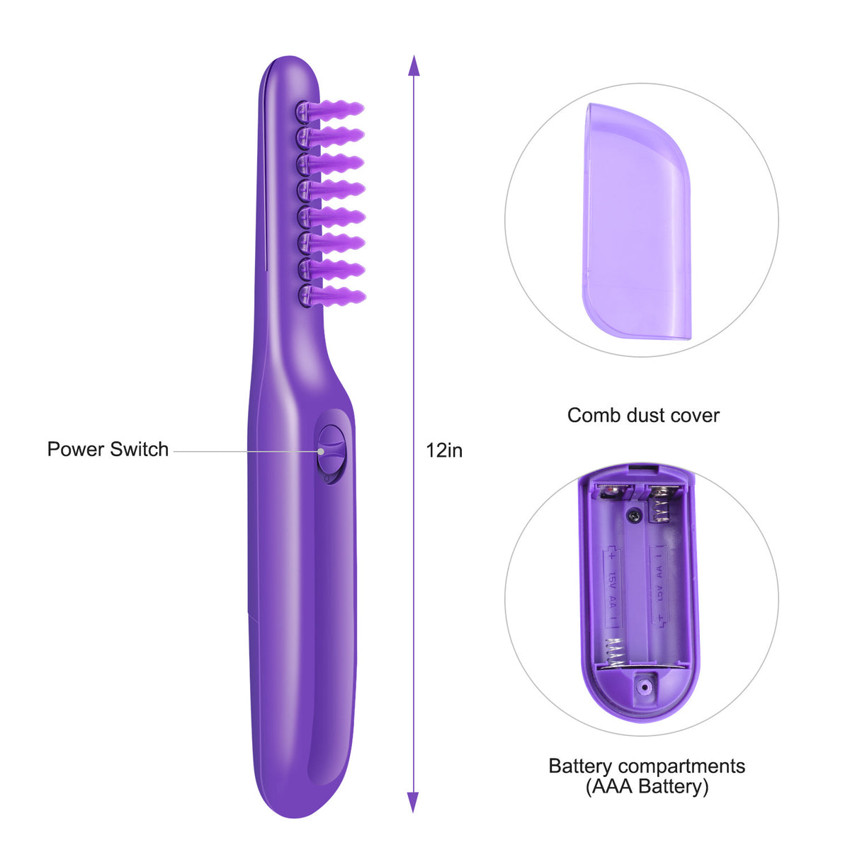 Electric Scalp Massage Detangling Brush, purple – view 4 of 5 | My Dressing Room