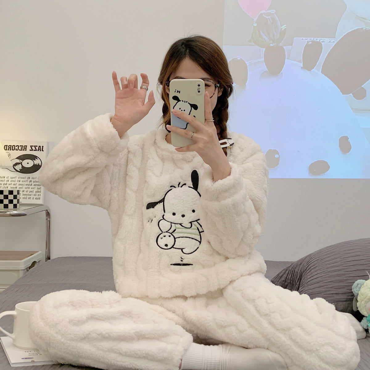 Coral Fleece Pullover Pajama Set - view 3