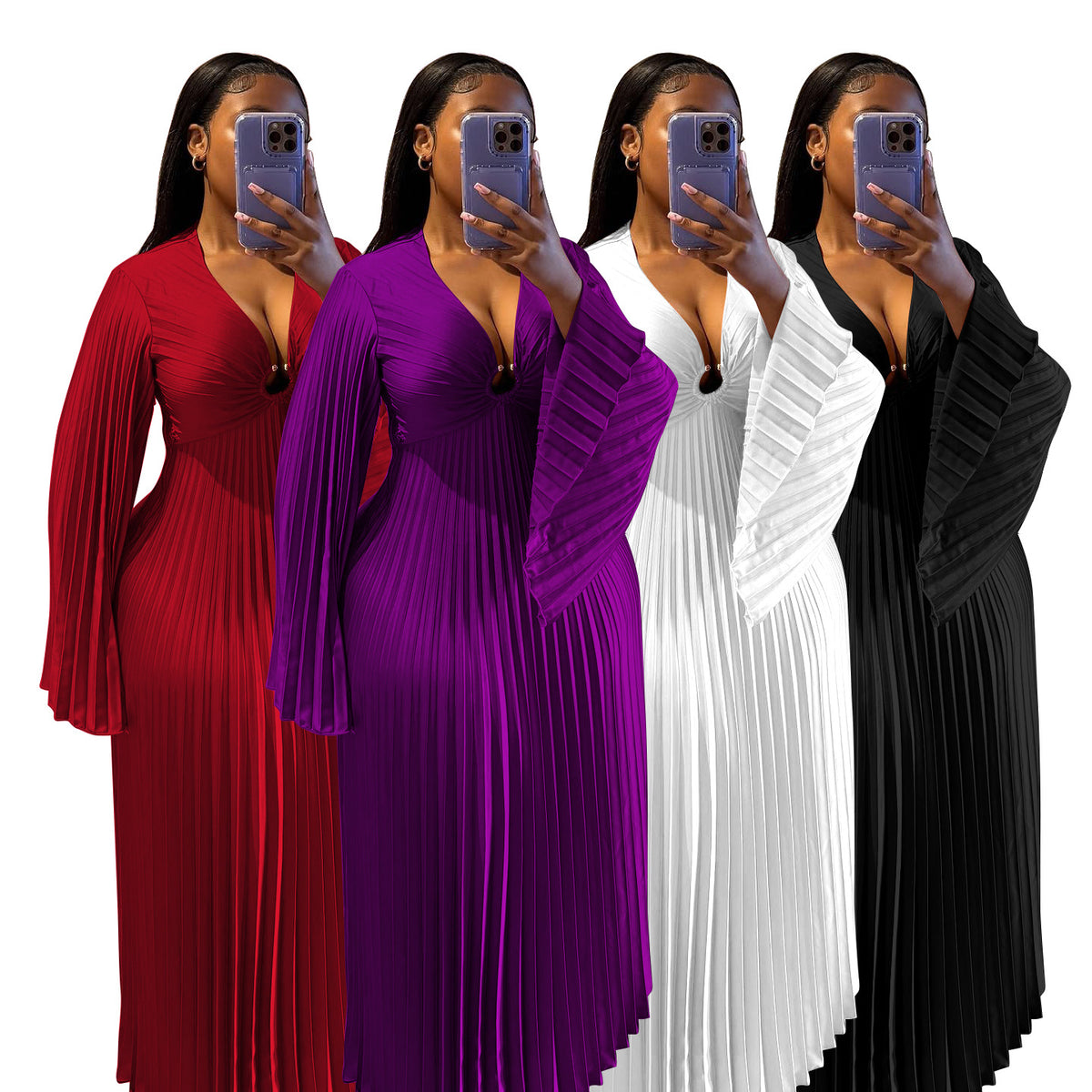 Plus-Size Long Sleeve Maxi Dress – view 6 of 6