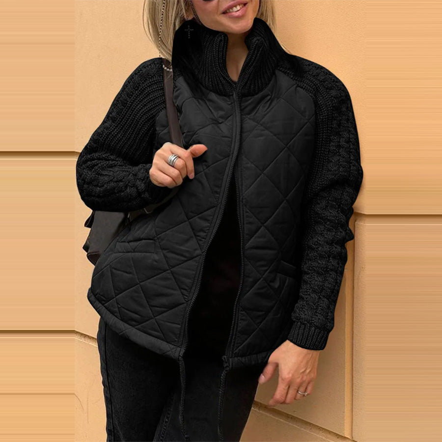 Stand Collar Zip-Up Knit Jacket – view 7 of 13 | My Dressing Room