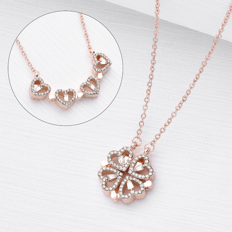 Heart Four-Leaf Clover Locket Necklace – view 4 of 11 | My Dressing Room