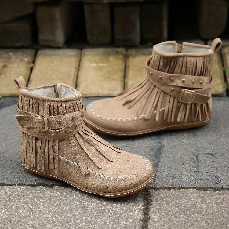 Rivet Tassel Flat Ankle Boots – view 4 of 6 | My Dressing Room