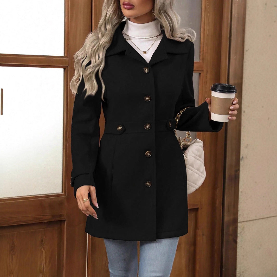Elegant Wool-Blend Single-Breasted Coat – view 10 of 12 | My Dressing Room