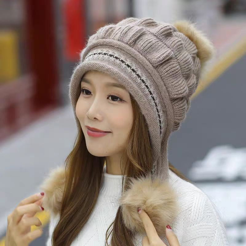 Cozy Fleece-Feel Ear-Flap Pom-Pom Beanie – view 21 of 27 | My Dressing Room