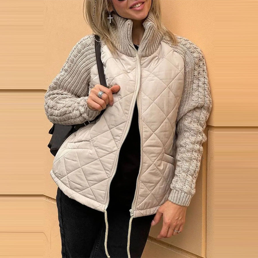 Stand Collar Zip-Up Knit Jacket – view 11 of 13 | My Dressing Room