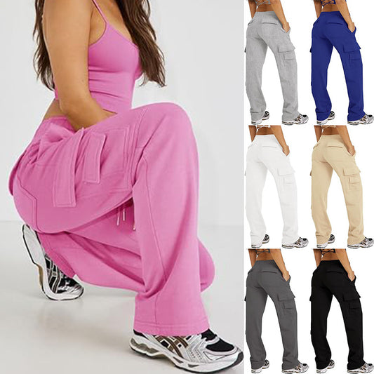 High-Waist Wide-Leg Multi-Pocket Cargo Pants - view 1