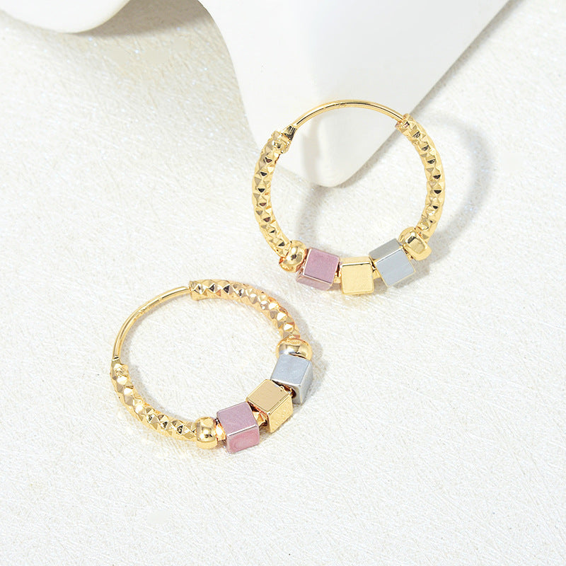 Hollow Rosette Hoop Earrings - view 5
