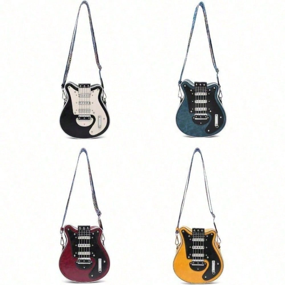 Guitar-Shaped Rivet Crossbody Bag – view 3 of 10 | My Dressing Room