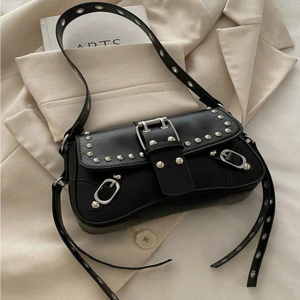 Studded Faux Leather Underarm Bag – view 2 of 6 | My Dressing Room