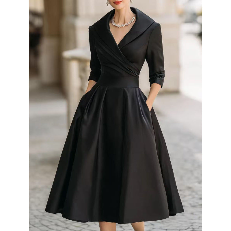 Fitted Long Sleeve Maxi Dress in Black – view 10 of 18